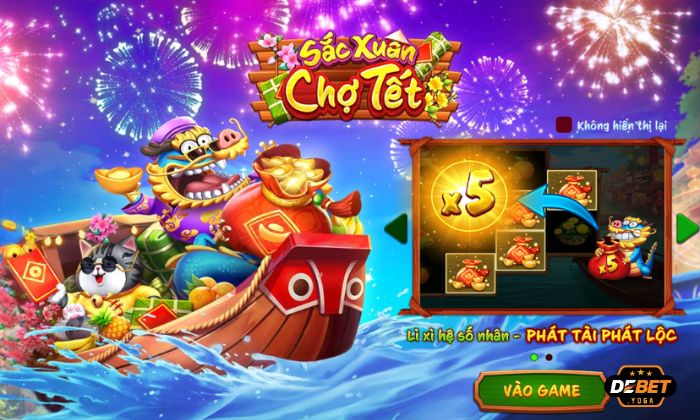 Giao diện sống động của sắc xuân chợ tết KUBET online